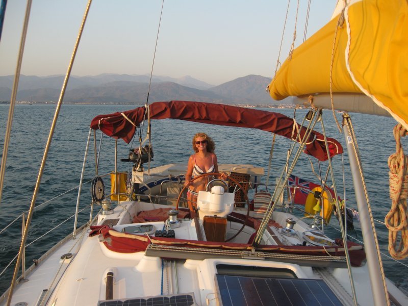 Kate takes the helm on our fast and furious cruising chute sail