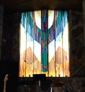 Stained Glass Behind the Pulpit