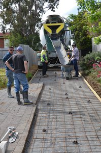 Laying the new driveway