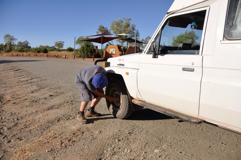 Unlocking the hubs at the end of the track in to the Bungles