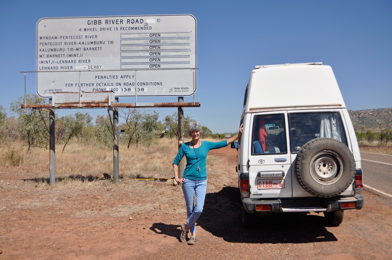 The Gibb River Road sign board on the Great Northern Highway