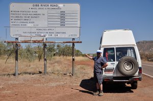 The Gibb River Road sign board on the Great Northern Highway