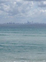 Gold Coast skyline from Kirra Beach