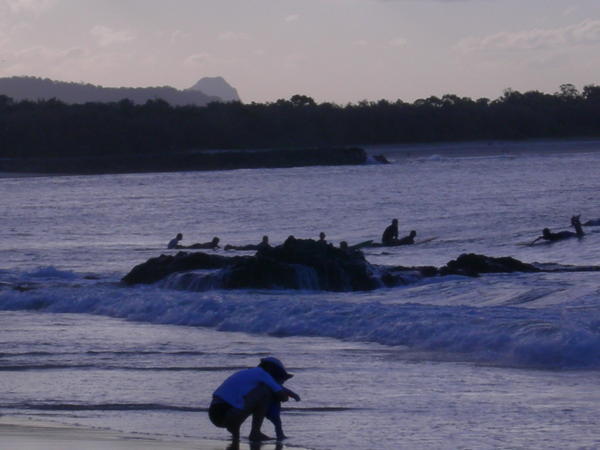 Surfers at Dusk