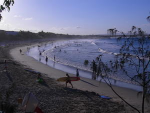 Noosa Heads beach at dusk