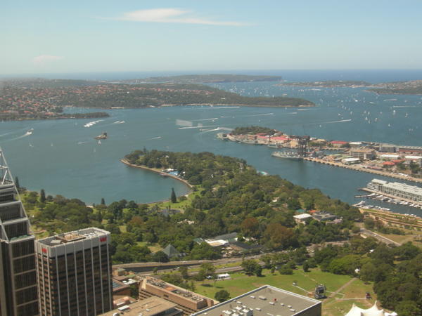 View across Sydney Harbour to sea