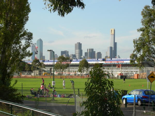 View of the CBD from Albert Park GP circuit