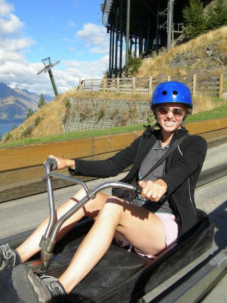 Sally doing the luge
