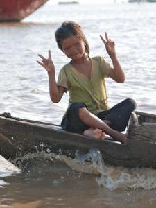A resident of the Floating village