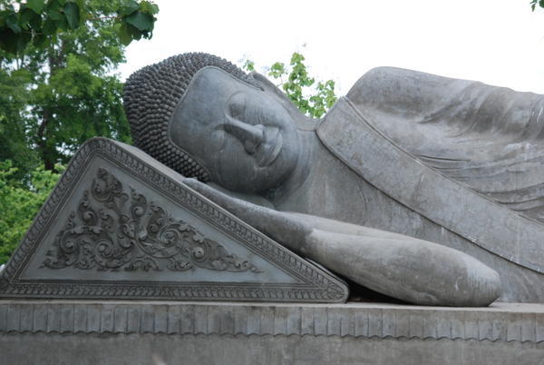A rebuilt reclining Buddha