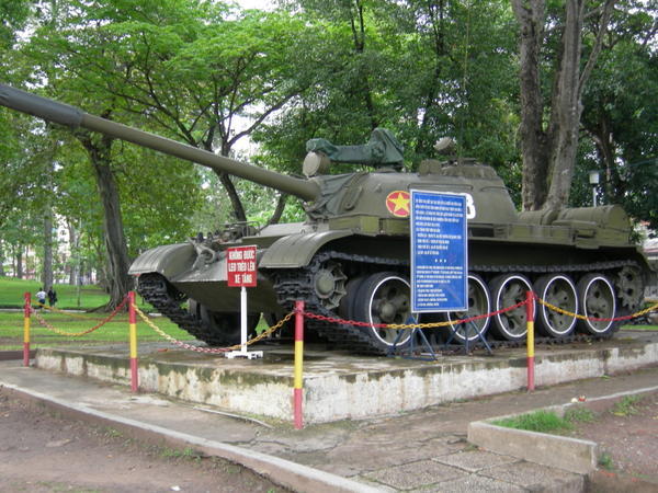 One of the tanks to burst through the gates