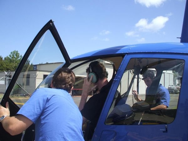 baz in the helicopter before we left
