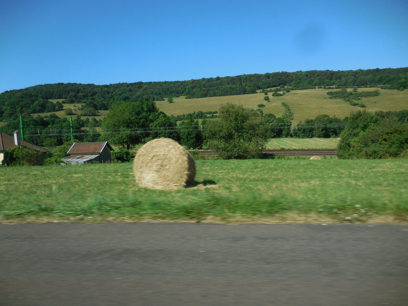 Hay bales along the way