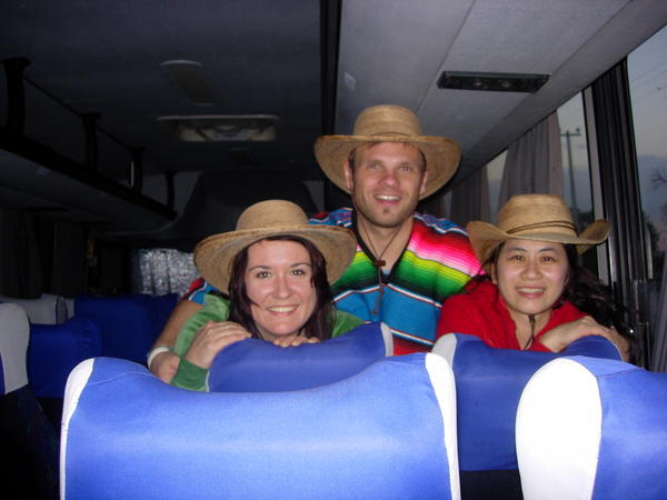 Cowboy and Cowgirls in a modern bus
