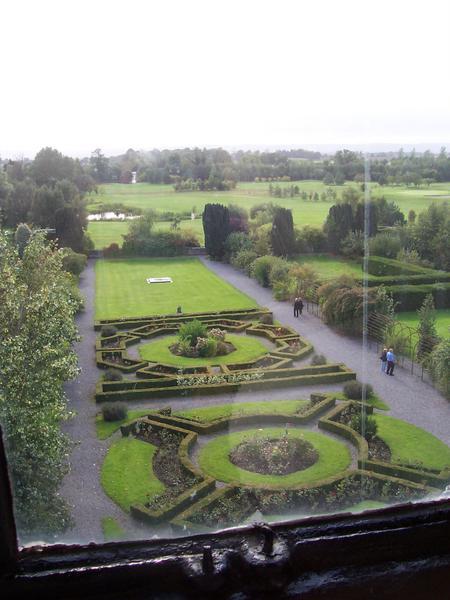 View of the gardens from our window