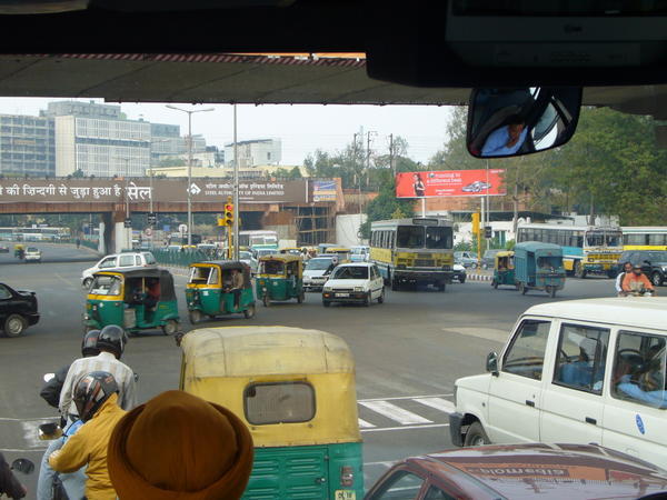 Check out the auto-rickshaw traffic!