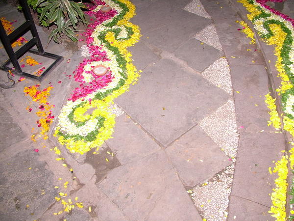 The flower petals at our final dinner were lovely