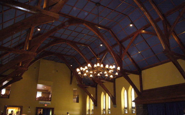 The vaulted ceilings give away its roots