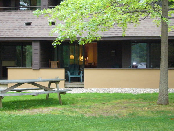 The deck outside our lodge