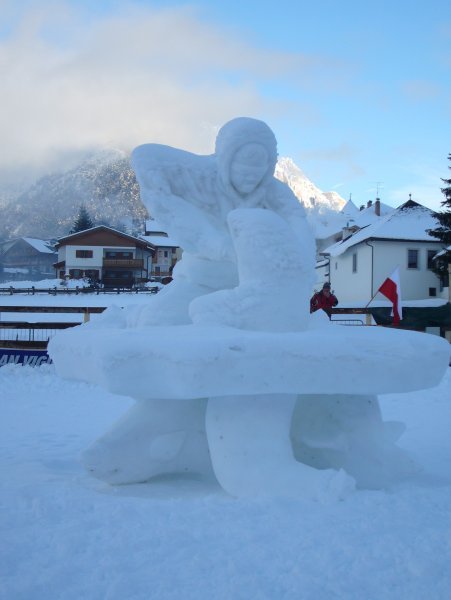 An eskimo snow sculpture