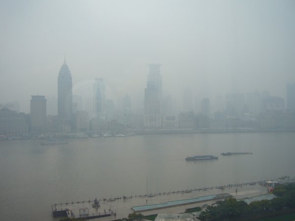Hazy, rainy Shanghai