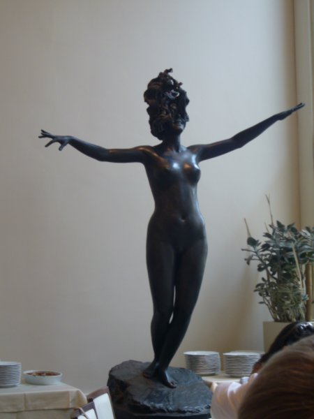 Statues were dotted around Caffe delle Arti for lunch