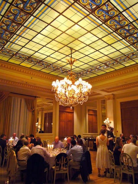 The welcome reception and dinner inside - quite a nice room, but not as nice as the Acropolis view!