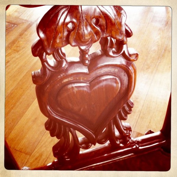Hearts are everywhere, even in chairs!