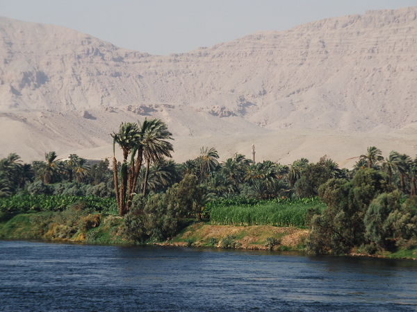 Very green around the Nile then Desert 