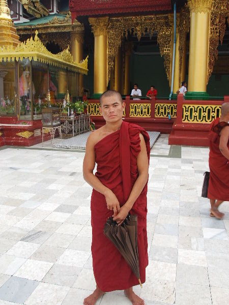 the monk that showed me around Shwedagon Paya