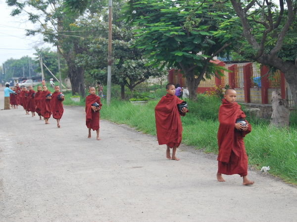 Monks Collecting their Daily Food