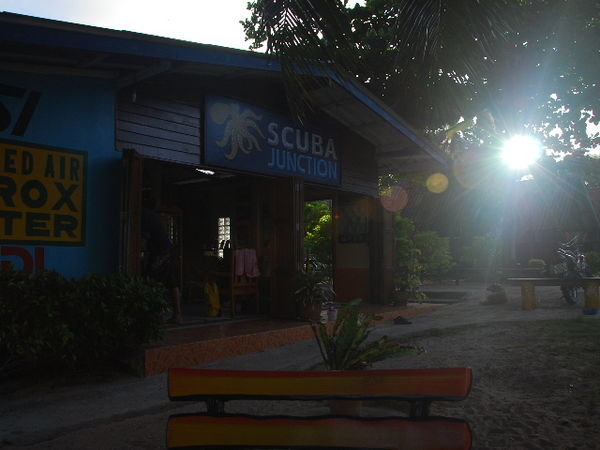 Early morning at the dive shop