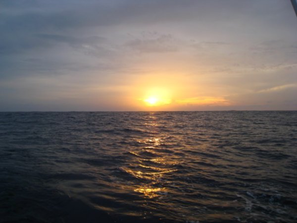 Sunset on sail to Cartagena