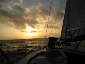 Sunrise on sail to Cartagena