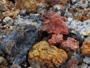 very colourful lava rocks
