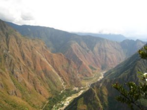 Valley below Machu Picchu