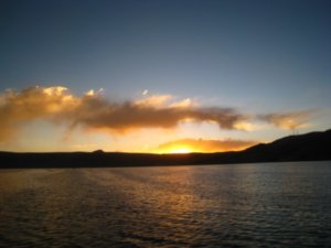 Sunset on Lake Titicaca