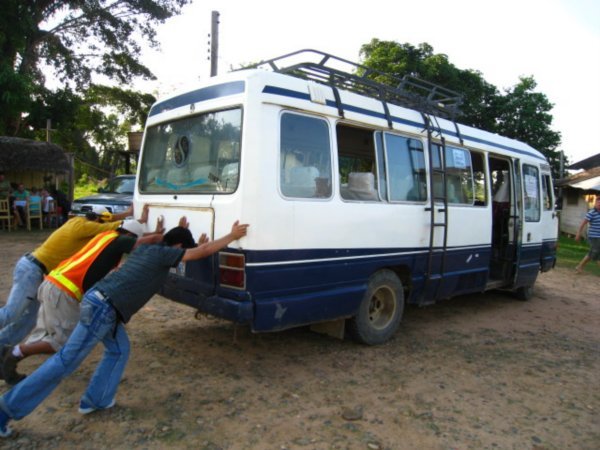 Bolivian powered bus.