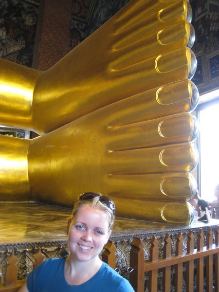 Meagan with Big Budha Feet