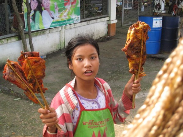 Everyone likes chicken on a stick