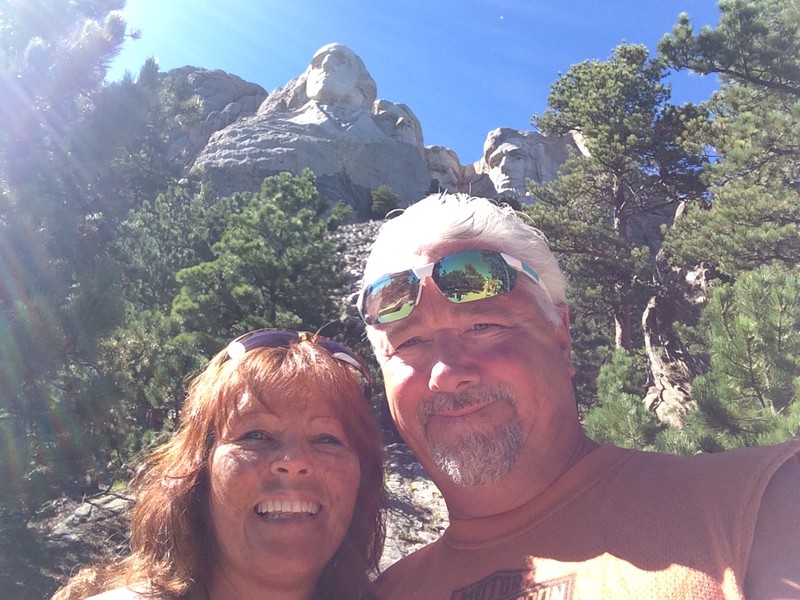Hiking under Mount Rushmore