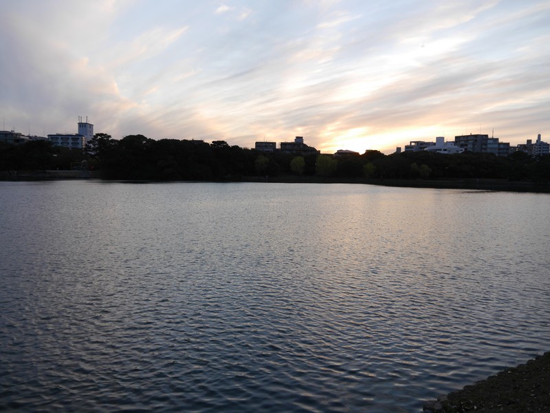 Sonnenuntergang im Ohori Park