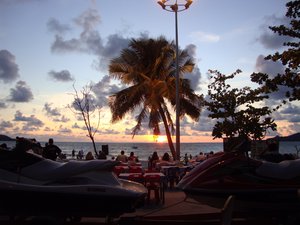 Sunset at Solemio beach bar Patong Beach