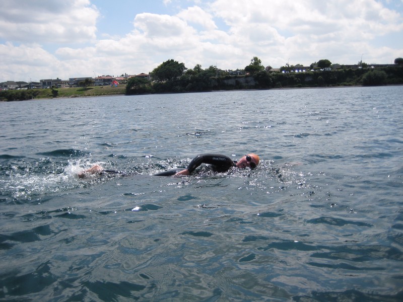 Laura swimming in Lake Taupo