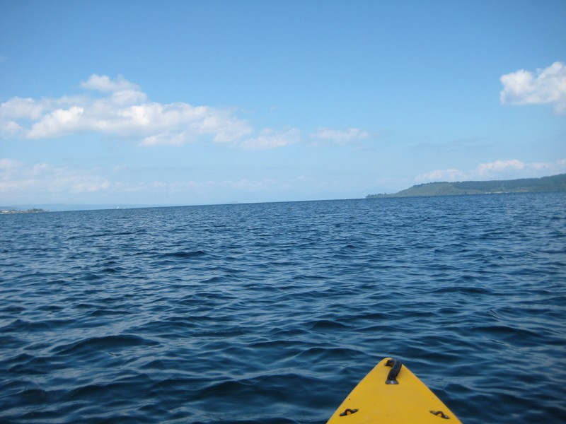 View of Lake Taupo from kayak