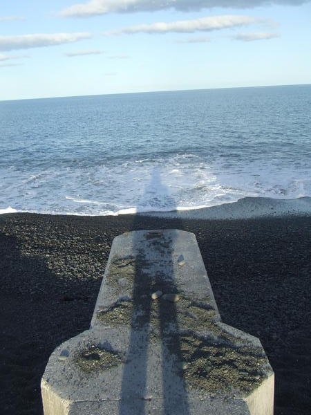 My shadow on the Pacific
