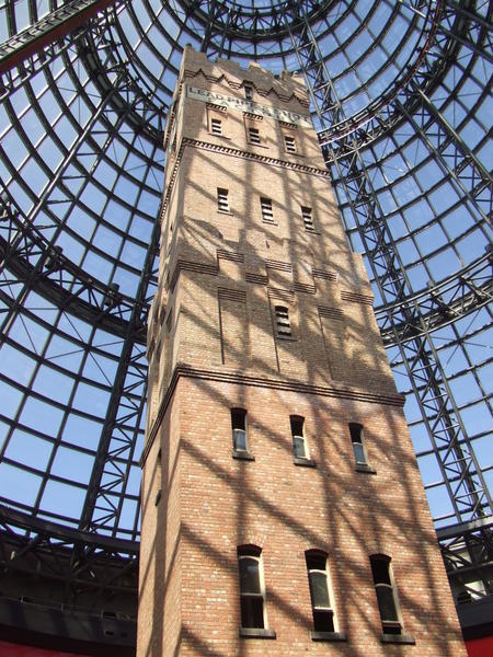 An old tower in a new mall