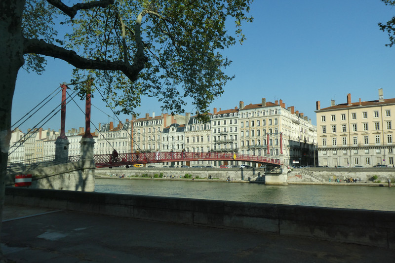 Lyon - Passerelle St Vincent and the Left bank of the Saône
