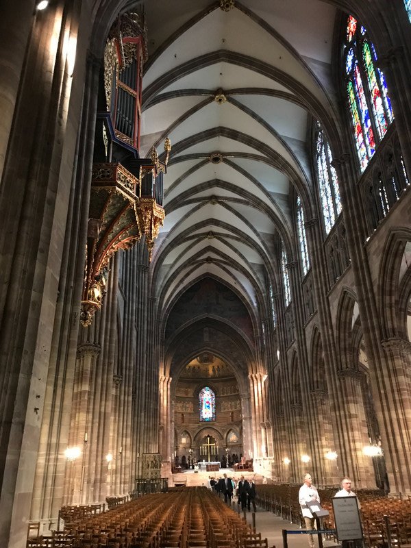 Cathedral Interior - note the Suspended Organ on the left