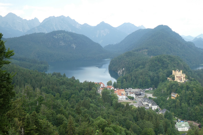 View of Hohenschwangau Castle and Lake Alpsee